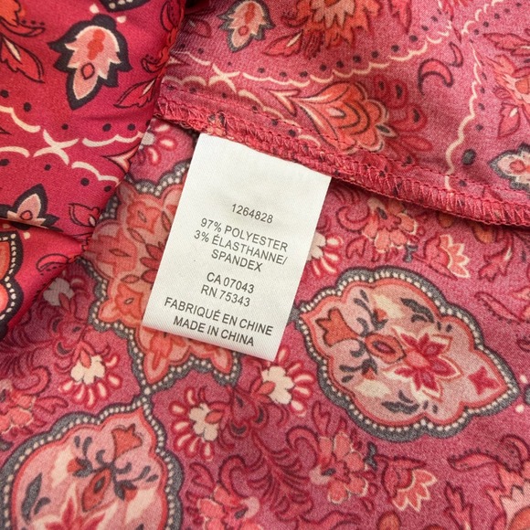 Rachel Zoe Pink Paisley Tie Front Blouse Women's Size S - Picture 8 of 11